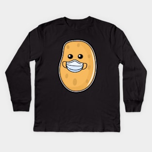 Potato with a face mask Kids Long Sleeve T-Shirt